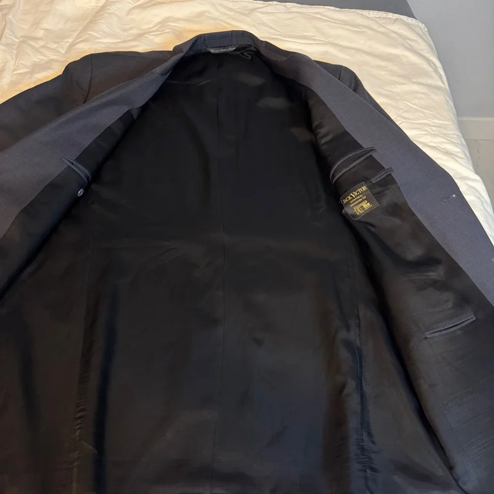 Jack Victor Montreal Mens 46 XL Wool Blazer Jacket Grey big  and Tall